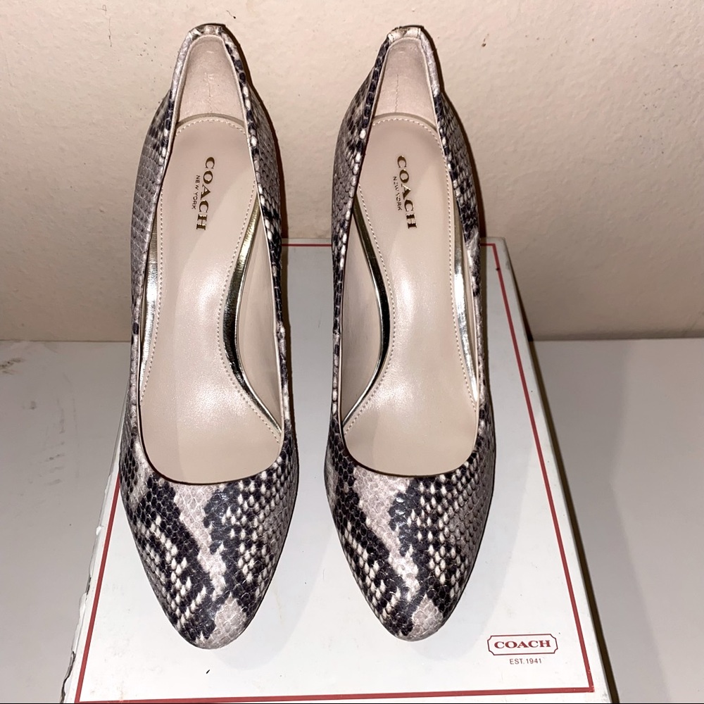 Coach Giovanna Classic Snake Print High Heel Shoe